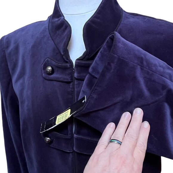 Alex Marie Majestic Night Military Velvet Jacket Dusk Purple Womens Coat Sz 16 - Picture 8 of 11